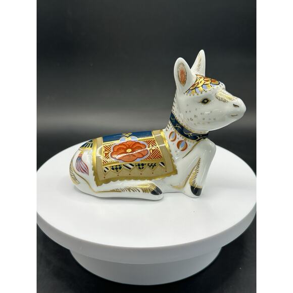 Royal Crown Derby Donkey Foal 2003 Porcelain Figurine Imari Design 4 Inch - Picture 2 of 8